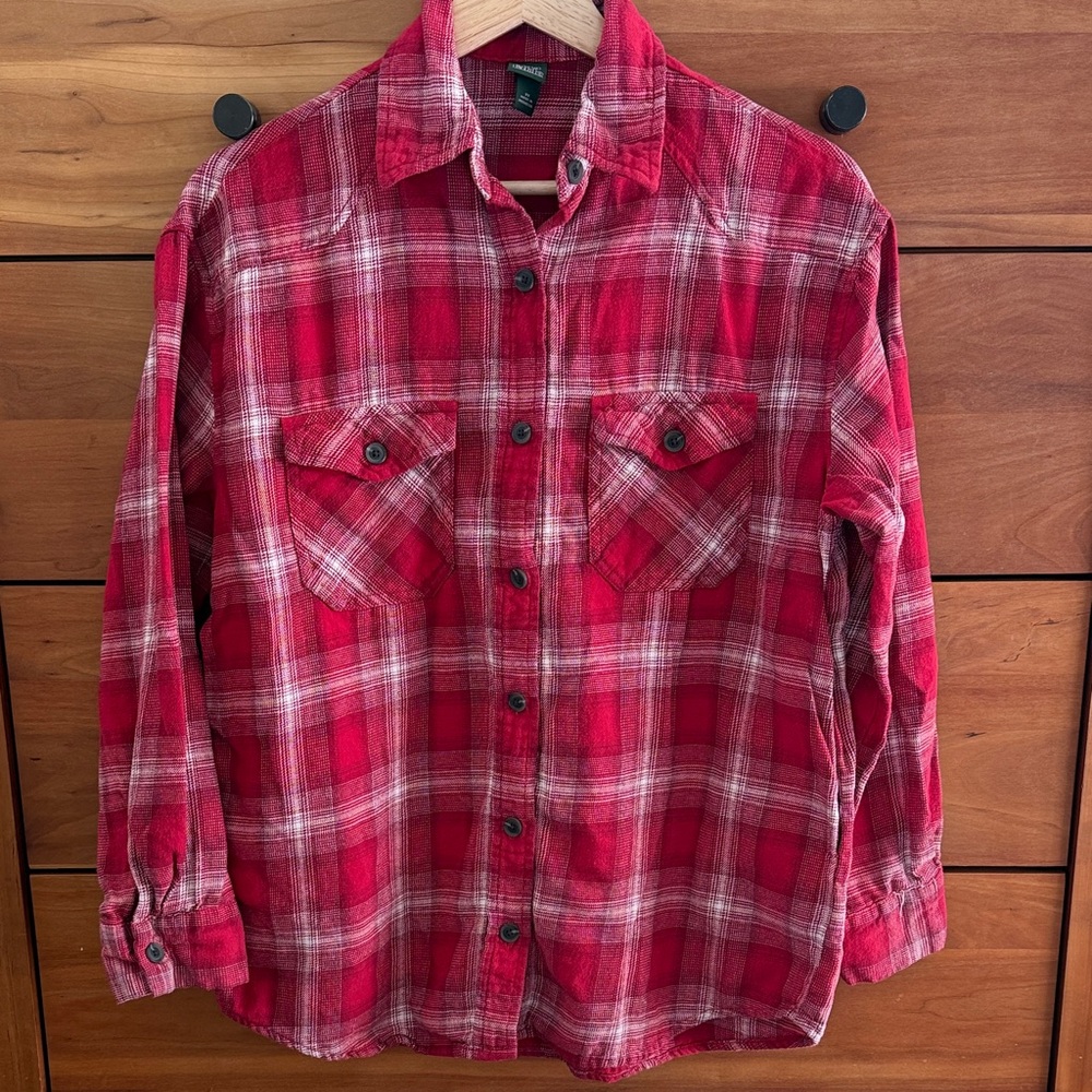 Wild Fable Red Plaid Oversized Button Down Flannel Shirt